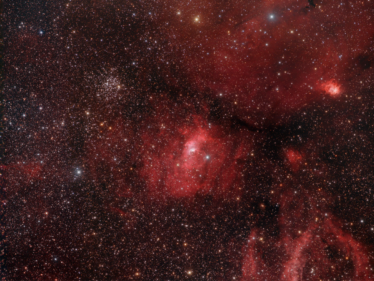 NGC 7635, M52, NGC 7538, Sh2-157, Sh2-161